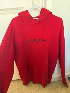 Givenchy Red Pullover Sweatshirt with Logo Tape